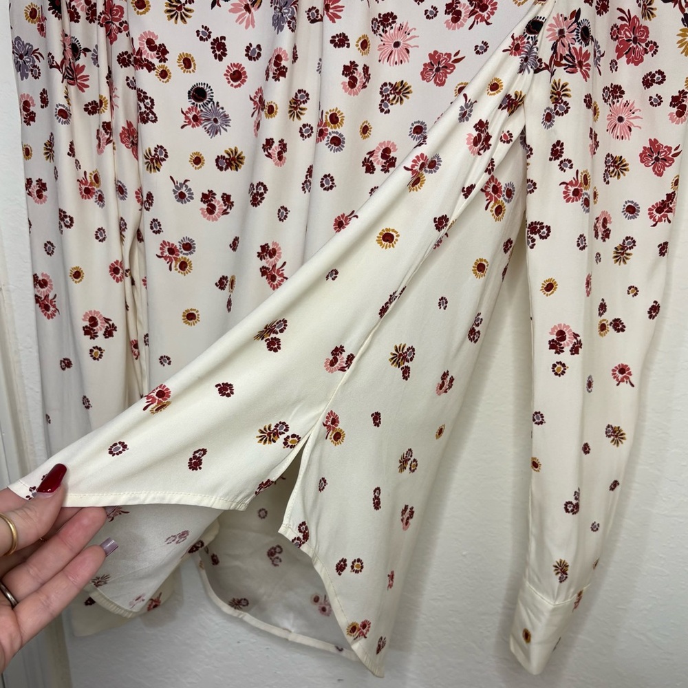 Veronica Beard Fey mock-neck floral silk blouse top size 2 - Picture 6 of 16